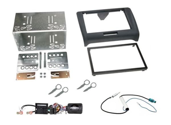 DOUBLE DIN STEREO FITTING KIT FOR AUDI TT STEERING CONTROLS FASCIA FACIA CAGE