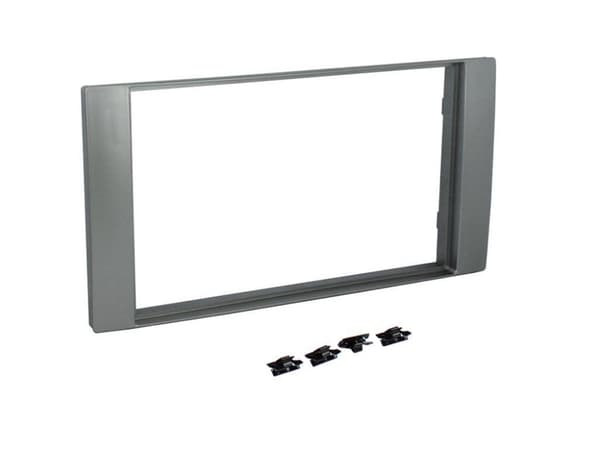 SILVER DOUBLE DIN FASCIA FACIA SURROUND DFP-07-09 FOR FORD FOCUS II C-MAX GALAXY