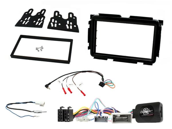 CTKHD08 GLOSS BLACK DOUBLE DIN FACIA STEERING CONTROLS FOR HONDA HR-V LEFT HAND