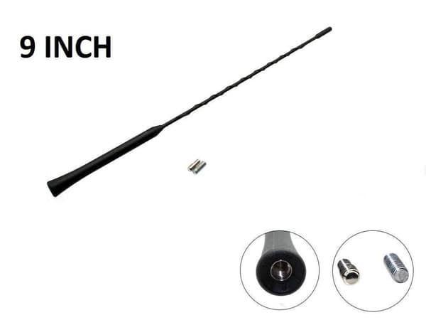 Black Radio Stereo Rubber Roof Mount Car Van Aerial Antenna Mast Ariel Whip Wing