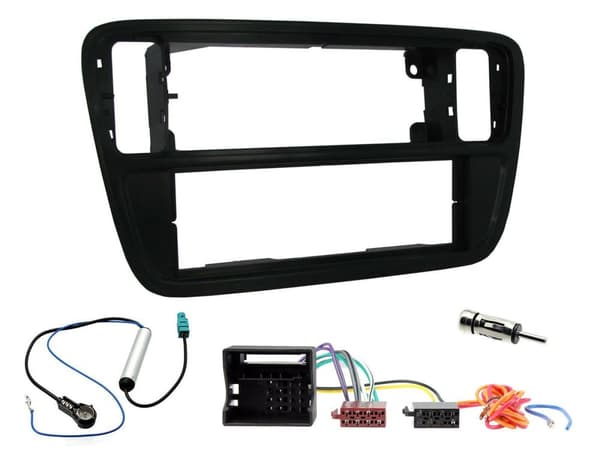 BLACK SINGLE DIN FACIA STEREO ISO WIRING FITTING KIT FOR SEAT MII SKODA CITIGO
