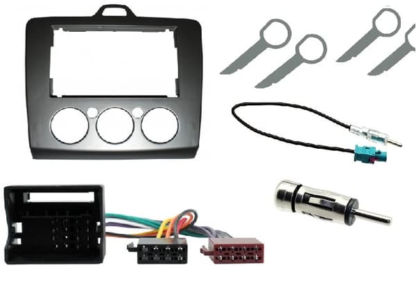 DFP-07-17 Double Din Stereo Fascia Panel Full Fitting Kit For Ford Focus 2006 On