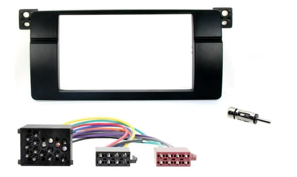 Radio Double Din Fascia Full Kit Aerial Adaptor For BMW 3-Series E46 2001-2005