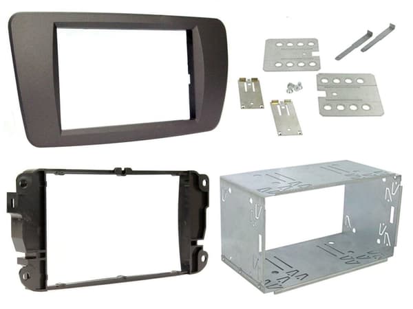 STEREO DOUBLE DIN FACIA FASCIA PLATE NITE BLACK CT23ST06 FOR SEAT IBIZA 2008-14