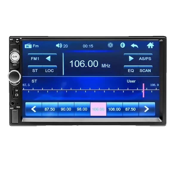 Bilstereo, Bluetooth-anslutning, pekskärmsdisplay, Radio och 12LED No Steering Control