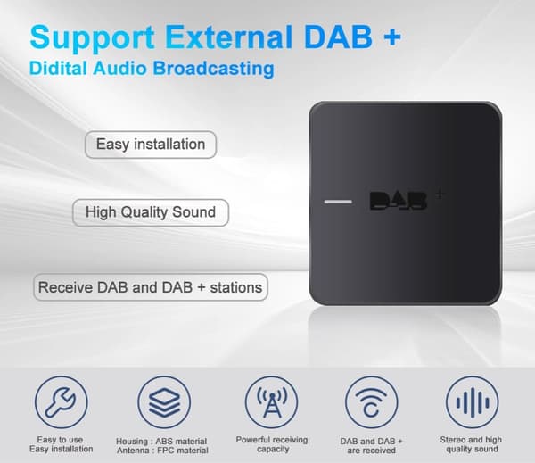 DAB+ antenn, USB-adapter, Android bilstereo spelare