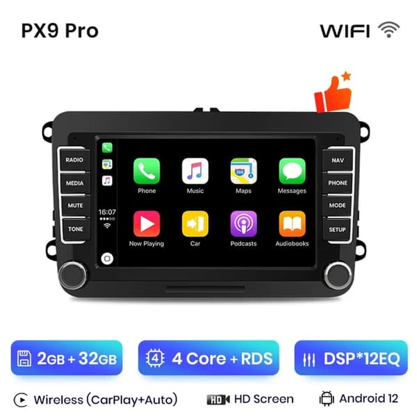 Bilradio Multimedia, CarPlay, 2din Autoradio, WIFI (1GB-16GB) A-2