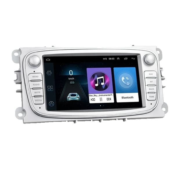 Auton stereo, jaettu näyttö, GPS-navigointi, Valkoinen 8G 128G