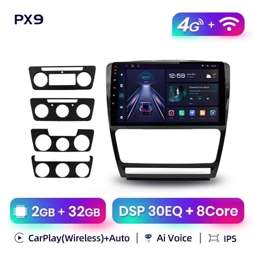CarPlay-autoradio, langaton yhteys, Android Auto -integrointi, 4G-WIFI 4GB-64GB