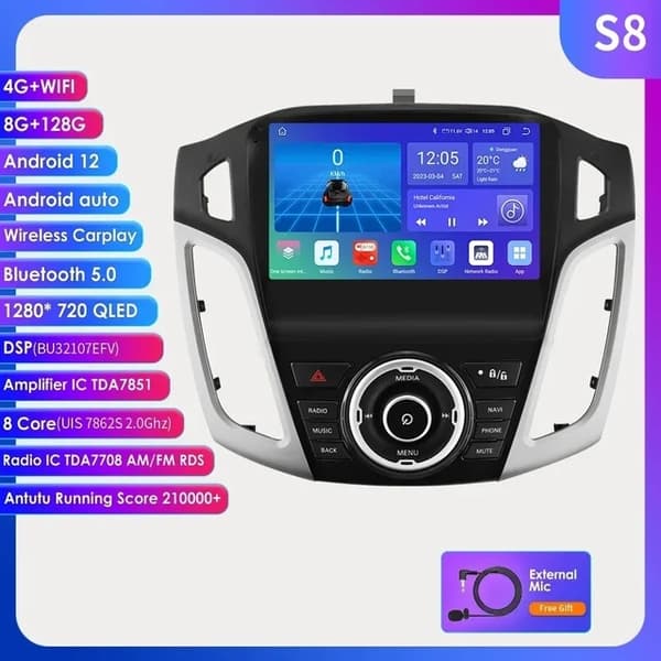 Bilradio, Android 12, Carplay, S7 AHDC2 AI