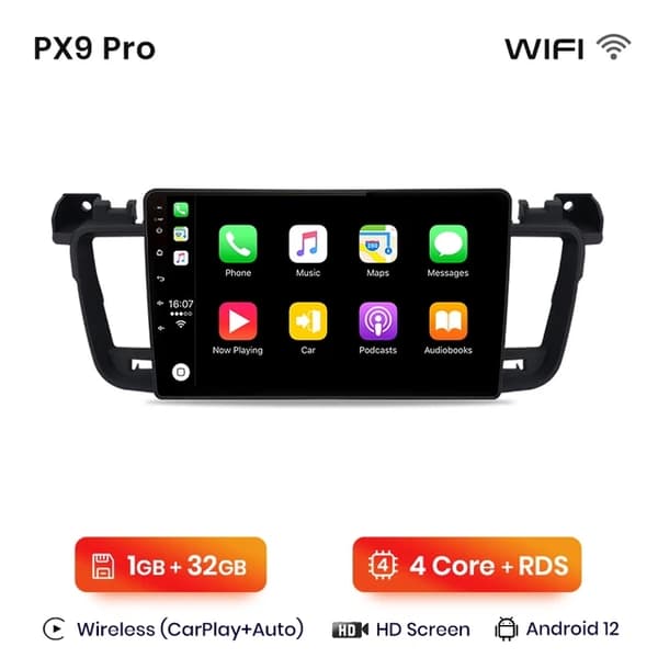 Carplay-autoradio, langaton Carplay, monimedia GPS-navigointi, WIFI 2GB-32GB A-1