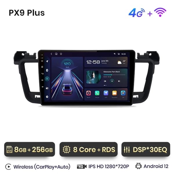 Carplay-autoradio, langaton Carplay, monimedia GPS-navigointi, WIFI 2GB-32GB A-1