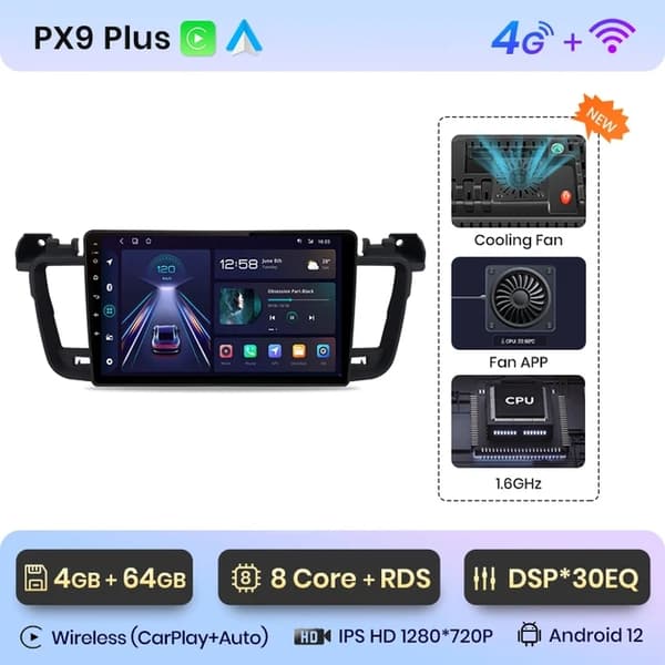 Carplay-autoradio, langaton Carplay, monimedia GPS-navigointi, WIFI 2GB-32GB A-1