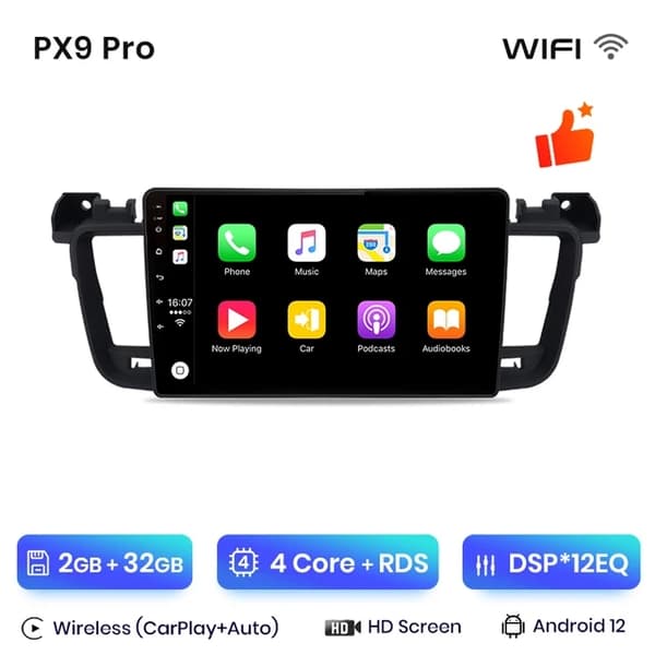 Carplay-autoradio, langaton Carplay, monimedia GPS-navigointi, WIFI 2GB-32GB A-1