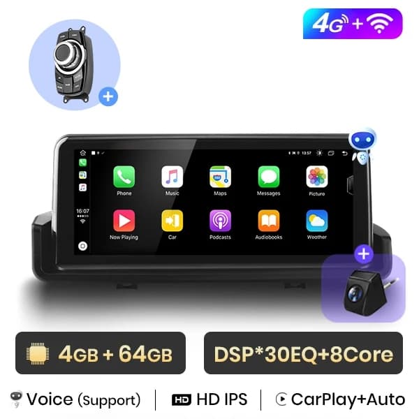 CarPlay monimediajärjestelmä, langaton yhteys, GPS-navigointi, Ei järjestelmää 4G (4-64GB)