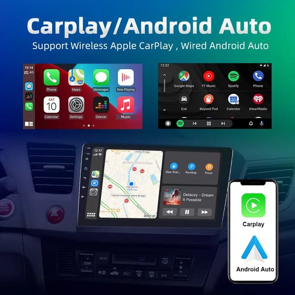Auton radio, 4G WiFi-yhteys, Carplay-yhteensopivuus, 4Core 16G Carplay