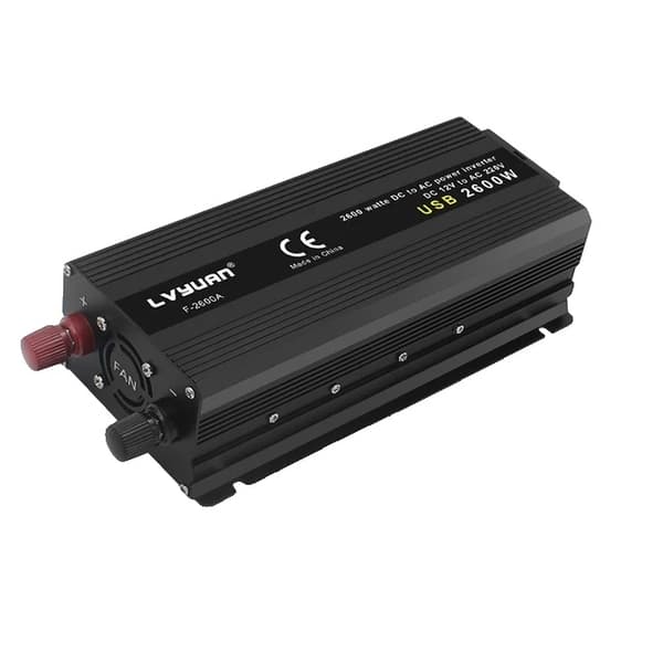 Effektomvandlare, 2000W kapacitet, DC 12V till AC 220V omvandling, EU-uttag kompatibilitet, 2600W
