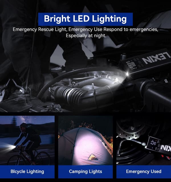 Smart luftpump, 5000mAh batteri, LED digital display