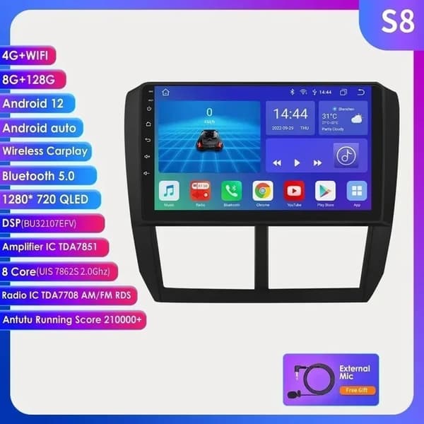Autosoitin, Android 12, Carplay-integrointi, GPS-navigointi, S7 AHDC1