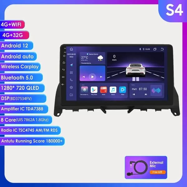Bil Multimedia, Android 12, Carplay Integration, S2 AI