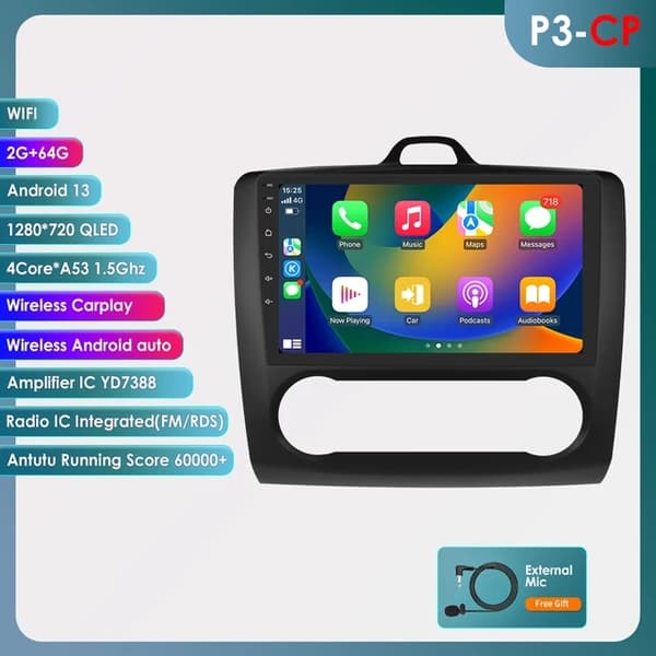 CarPlay-autoradio, Android 12, auton GPS, S8-8G 128G-8-ydin-4GS