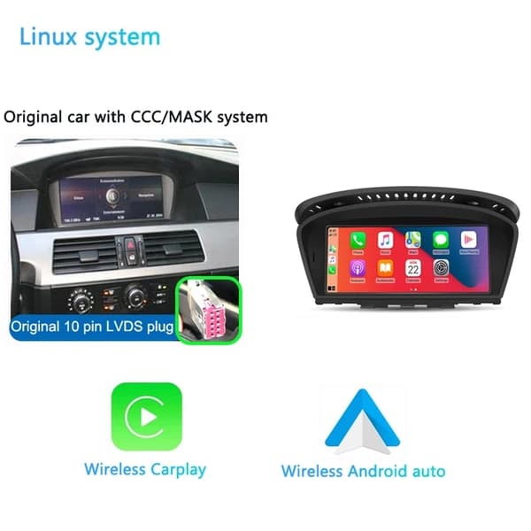 CarPlay Android Auto GPS-navigointi, 88 monitoiminäyttö, BMW 5/3-sarjan yhteensopivuus., CCC
