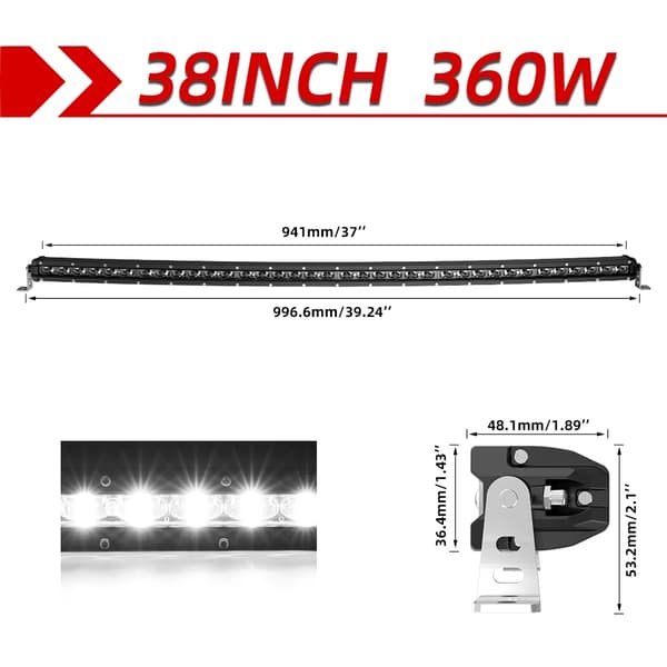 Buet Led Lysbjælke, Slankt Design, Kombineret Arbejdslys, 6 D 32 tommer 300W