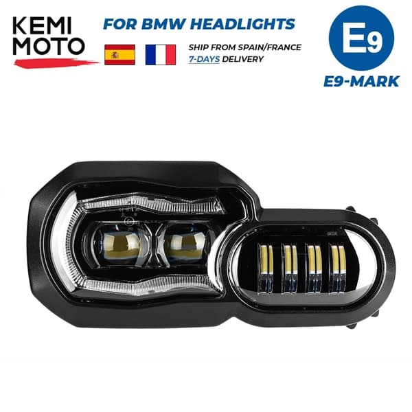Motorcykellygter Forlygte, Komplet LED Projektor, BMW F800GS, E9 forlygte