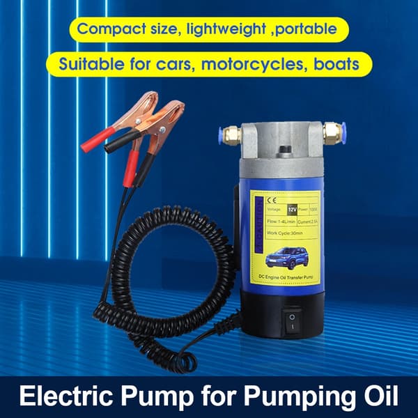Elektrisk oljepump, 12V strömförsörjning, sug- och överföringsfunktion, Blå
