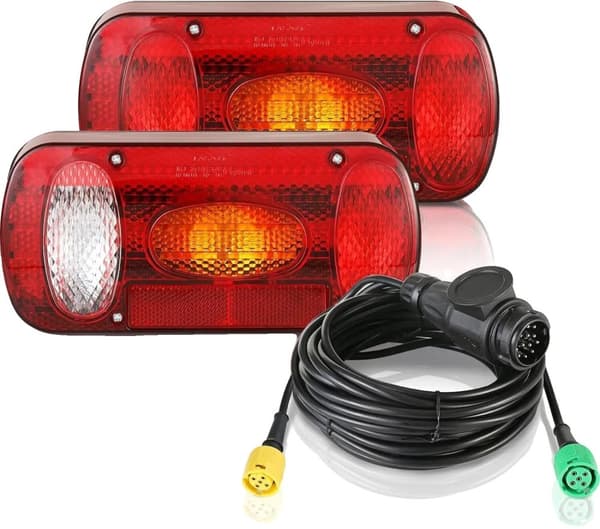 Trailer baglygter, 5 funktioner, 13-stikstik