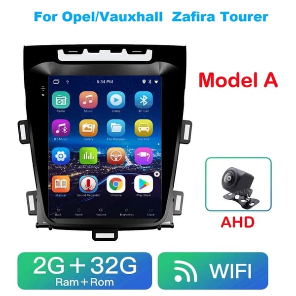 Auton multimedia-soitin, Tesla-tyylinen näyttö, GPS-navigointi, 2GB 32GB wifi-kamera