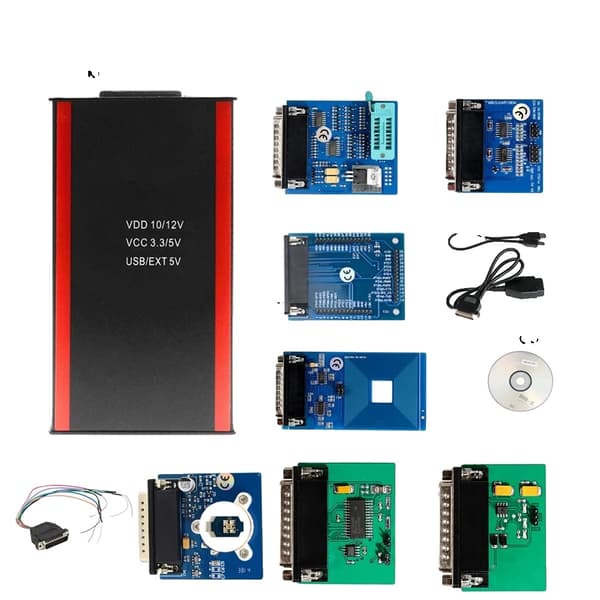 Avainohjelmoija, tuki turvatyynylle/autoradiolle/ECUIMMO:lle, täydelliset adapterit Eeprom-nollaukseen., IPROG 7 IPROG 7