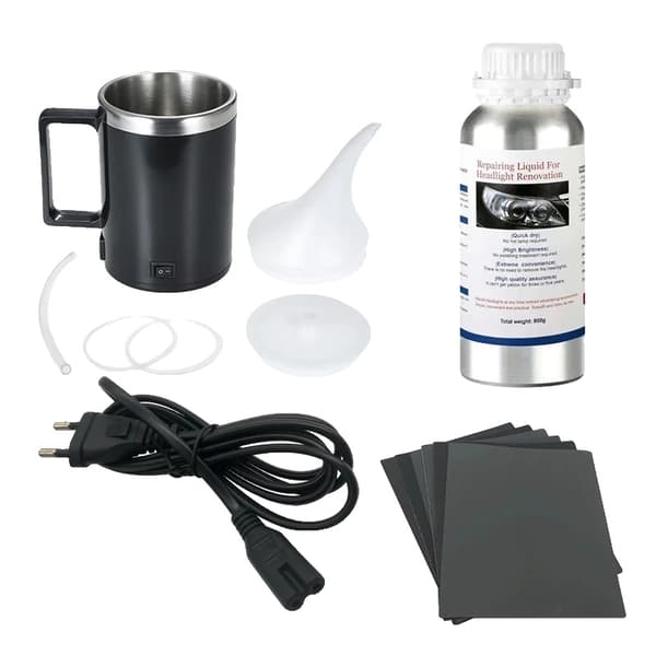Auton ajovalojen kunnostusneste, polymeeripohjainen ajovalojen kiillotusaine, korjausaine höyrystimelle, 800G-Korjausneste X2 Headlight Repair Kit 2