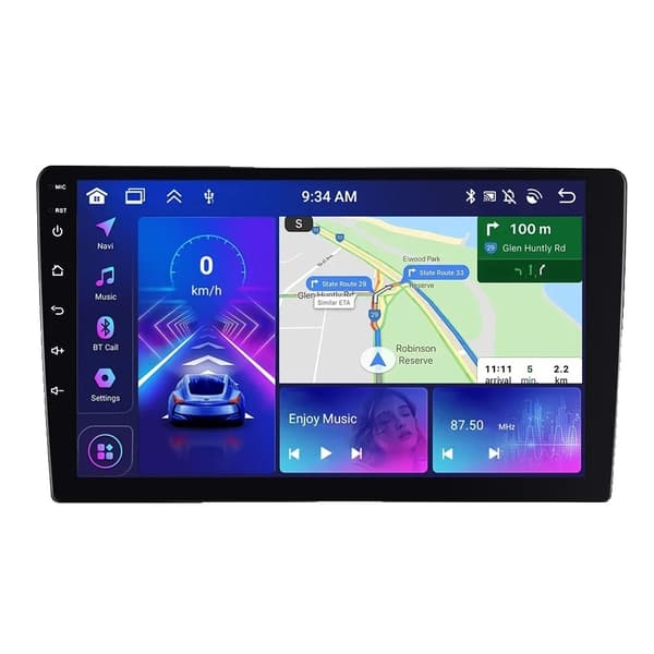 Podofo 2 Din Autoradio, Sisäänrakennettu GPS-Navigointi, Kosketusnäyttö,9 tuumaa 32G