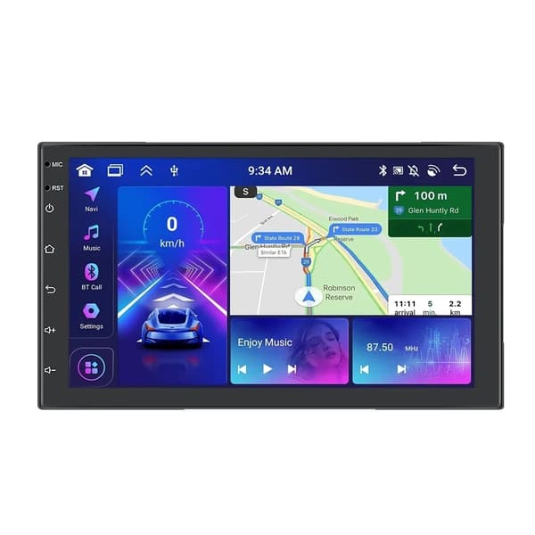 Podofo 2 Din Autoradio, Sisäänrakennettu GPS-Navigointi, Kosketusnäyttö,9 tuumaa 32G