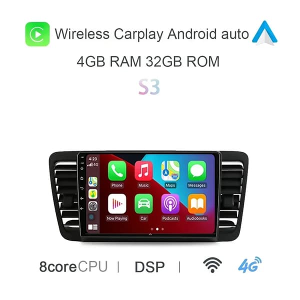 Car DVD-afspiller, 4GB RAM, 32GB/64GB ROM, Android 13.0,4G 32G trådløs karper