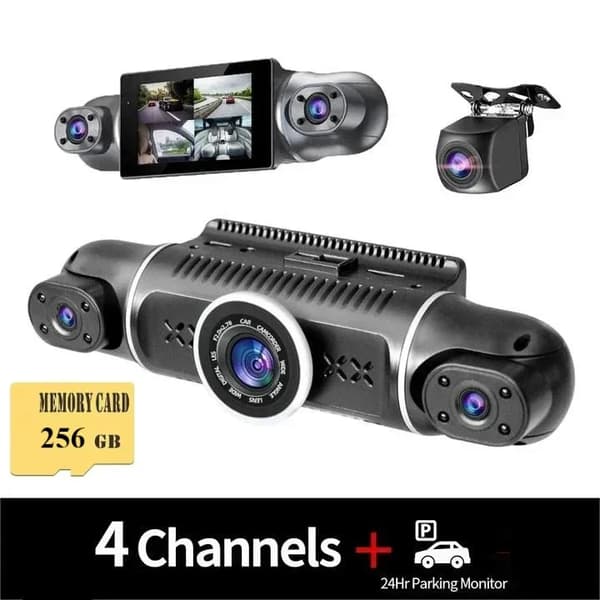 Bil DVR Dash Cam, 4 Linser, HD 1080P,4Linser 24T