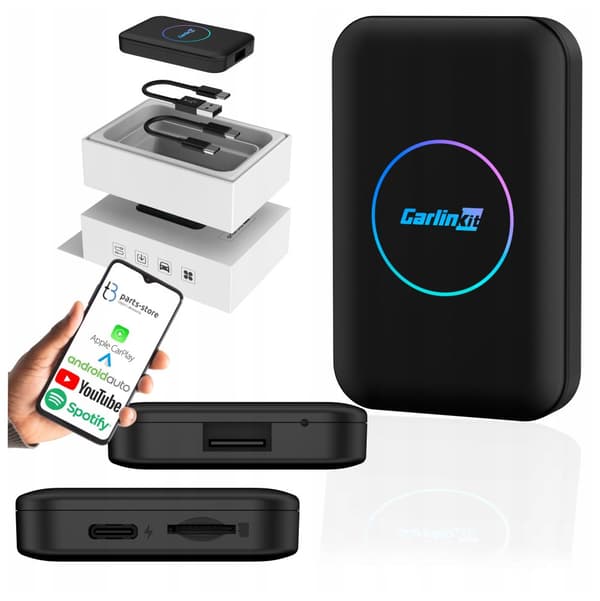 Carlinkit T-Box 5.0 Pro 2-i-1-adapter Android Auto/Apple Carplay trådlös