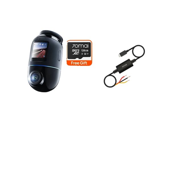 70mai 4K Dash Cam, 60FPS Videoinspelning, Röststyrning,Framkamera n UP03 Kit, 128GB Kort Gåva