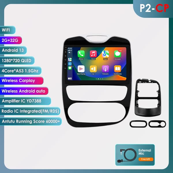 Bil Multimediaafspiller, 10,1" Touchscreen, Trådløs Carplay,P2 CP-4Core-2G 32G