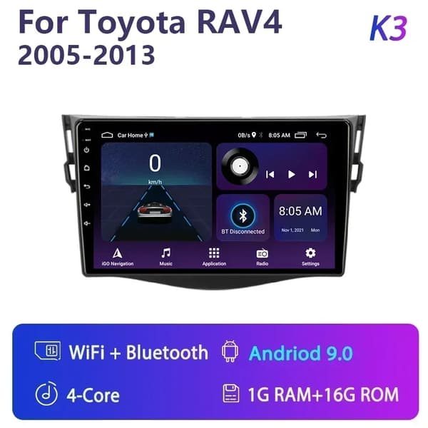 Bilradio, Android 120, Multimedie Video, K3 NO Tesla stil