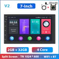 Miniatyrbillede 2 af 2: Podofo 2 Din Bilradio, Indbygget GPS Navigation, Touchskærm Display,7 tommer 32G MIC kamera