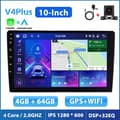 Miniatyrbillede 2 af 2: Podofo 2 Din Bilradio, Indbygget GPS Navigation, Touchskærm Display,10 tommer 64G MIC AHD