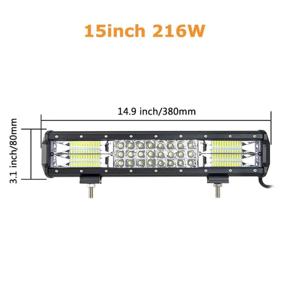 LED Arbetsljusramp, Kombinationsstråle, Offroad, 15 tum 216w