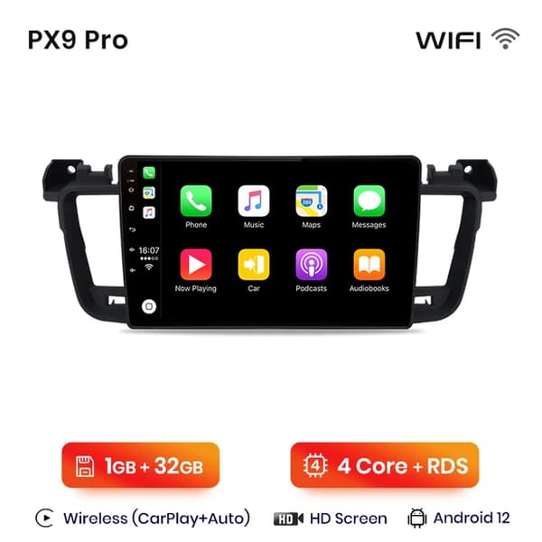 Carplay-bilstereo, trådlös Carplay, multimedia GPS-navigering, WIFI 1GB-32GB A-2