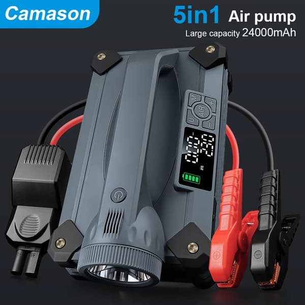 Luftpumpe Kompressor, Bærbar, Elektrisk, 5 i 1 luftpumpe