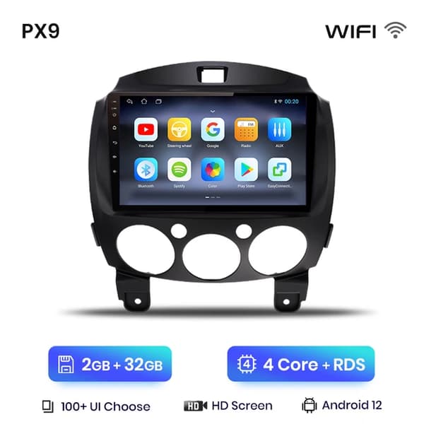 Bilstereo, Android Multimediasystem, Carplay-kompatibilitet, WIFI 2GB-32GB A-1