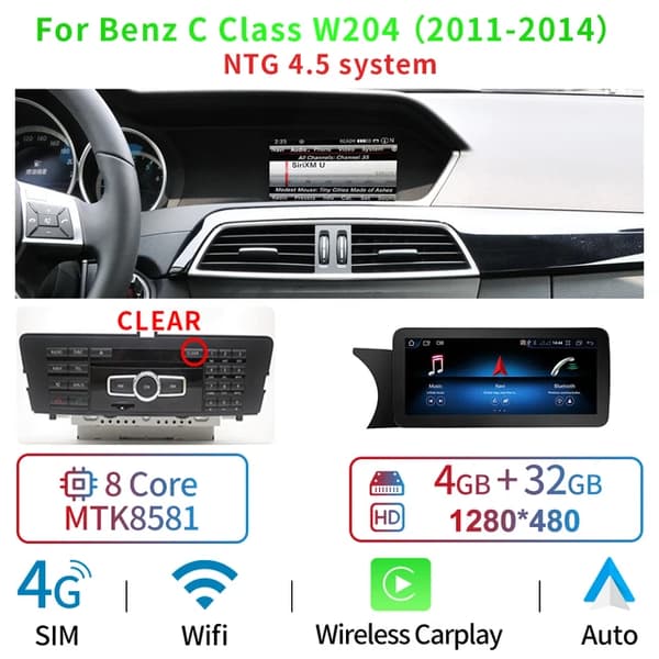 Android Bil Multimedie Radio Tablet, 8 Kerne Processor, GPS Navigation, MTK NTG 45 4-32GB, otte kerne