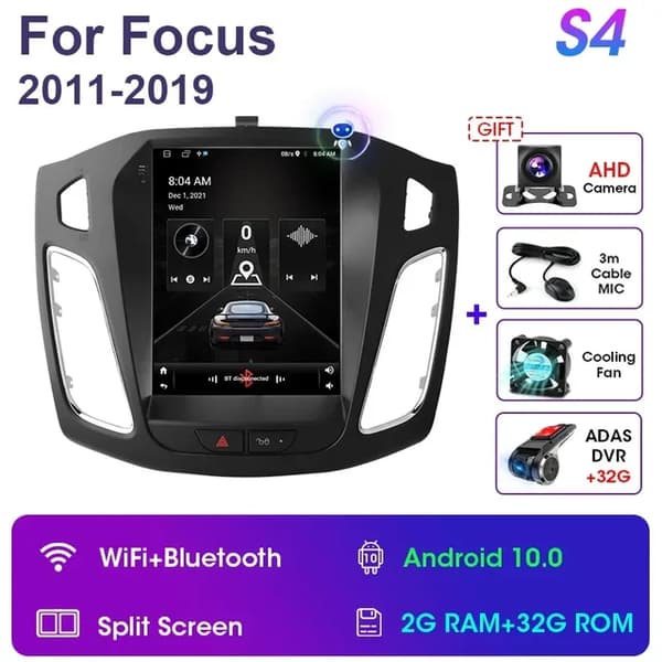 Bil Stereo Radio, Android 11, Navigation GPS, S4-ADAS DVR