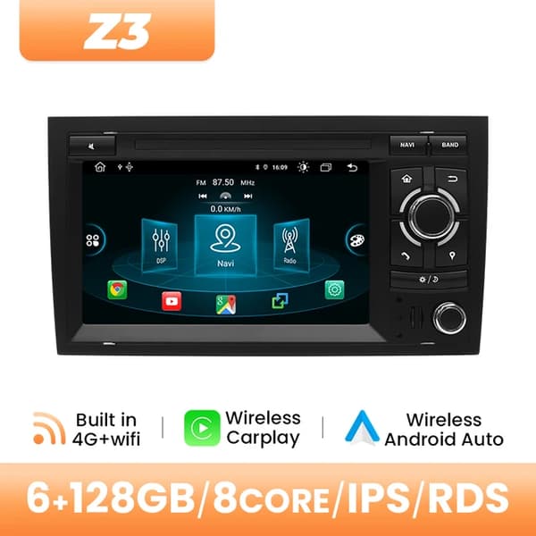Android Bil Multimedie, 128GB Lagerplads, Trådløs Carplay, 6GB RAM 128GB ROM